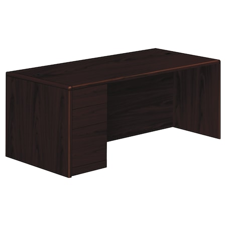 Hon Pedestal Desk Single Pedestal Desk, Full Left Pedestal, 36 in D X 29.5" H, 72" W X Mahogany H10788L.NN